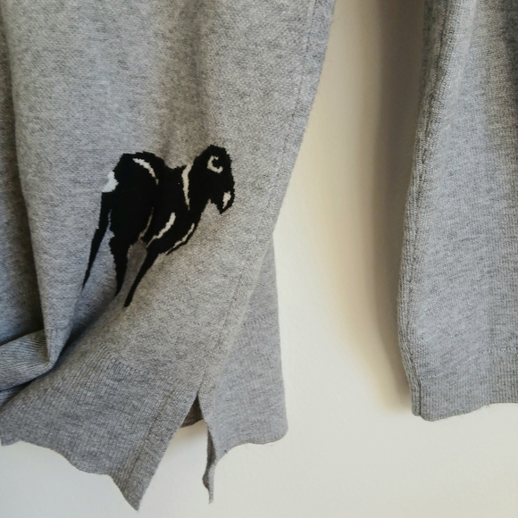 🐑Astrologie-Women’s-NWOT- Black & White Sheep Intarsia Soft Grey Sweater- Small - Picture 9 of 10